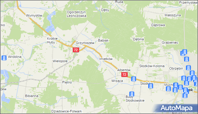 mapa Imiełków, Imiełków na mapie Targeo