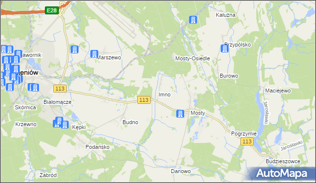 mapa Imno gmina Goleniów, Imno gmina Goleniów na mapie Targeo