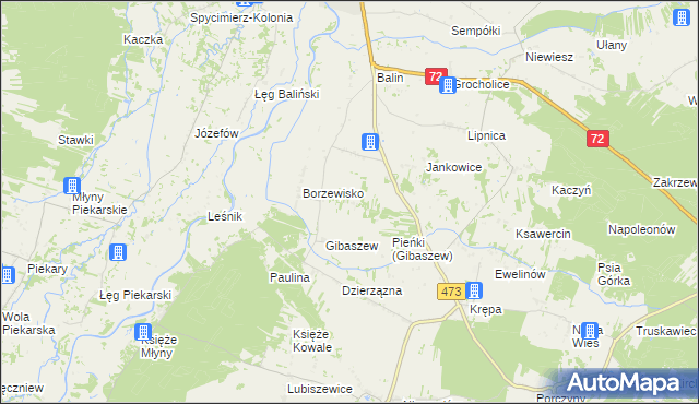 mapa Izabela gmina Poddębice, Izabela gmina Poddębice na mapie Targeo