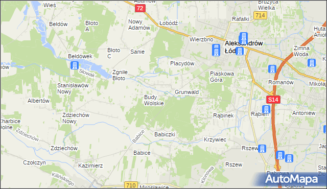 mapa Izabelin gmina Aleksandrów Łódzki, Izabelin gmina Aleksandrów Łódzki na mapie Targeo