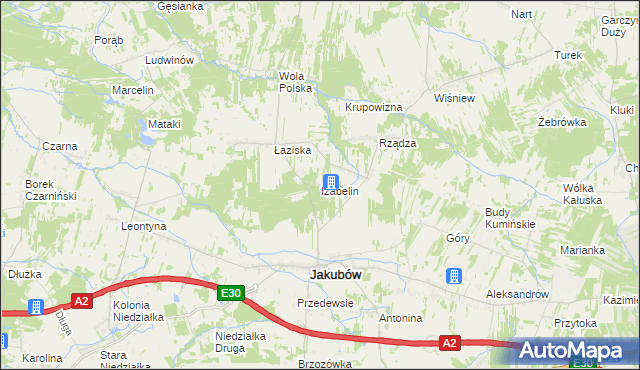 mapa Izabelin gmina Jakubów, Izabelin gmina Jakubów na mapie Targeo