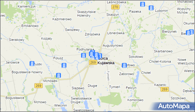 mapa Izbica Kujawska, Izbica Kujawska na mapie Targeo