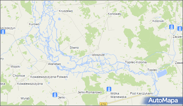 mapa Izbiszcze, Izbiszcze na mapie Targeo