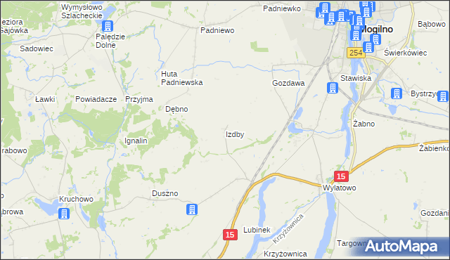 mapa Izdby, Izdby na mapie Targeo