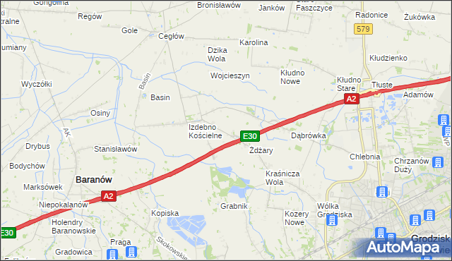 mapa Izdebno Nowe, Izdebno Nowe na mapie Targeo