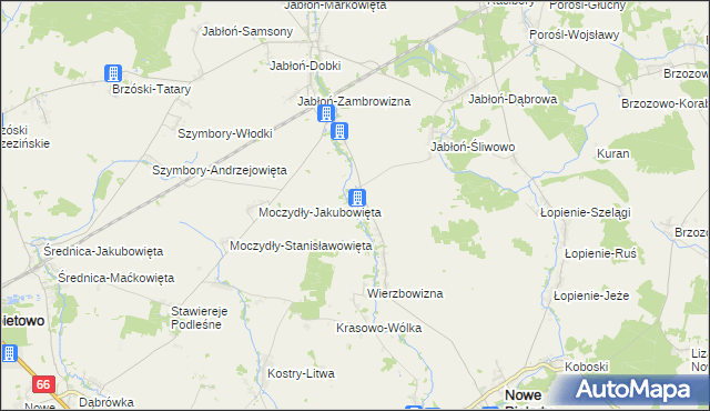 mapa Jabłoń-Piotrowce, Jabłoń-Piotrowce na mapie Targeo