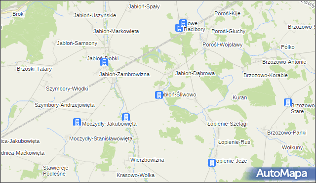 mapa Jabłoń-Śliwowo, Jabłoń-Śliwowo na mapie Targeo