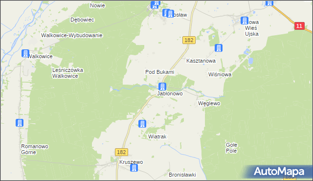 mapa Jabłonowo gmina Ujście, Jabłonowo gmina Ujście na mapie Targeo