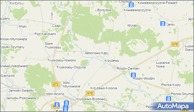 mapa Jabłonowo-Wypychy, Jabłonowo-Wypychy na mapie Targeo