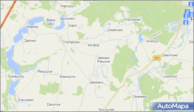 mapa Jabłowo Pałuckie, Jabłowo Pałuckie na mapie Targeo