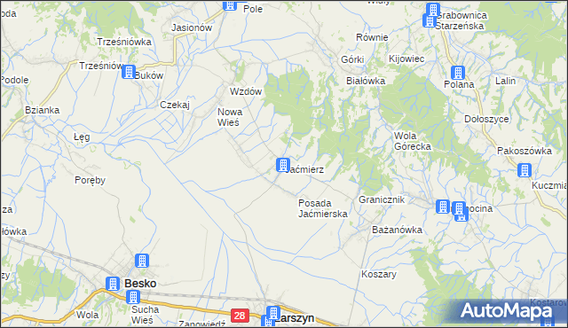 mapa Jaćmierz, Jaćmierz na mapie Targeo