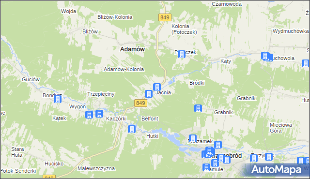 mapa Jacnia, Jacnia na mapie Targeo