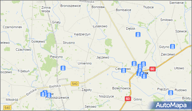 mapa Jączewo, Jączewo na mapie Targeo