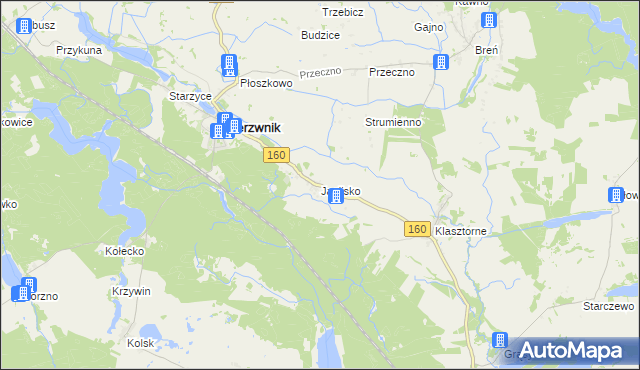 mapa Jaglisko, Jaglisko na mapie Targeo