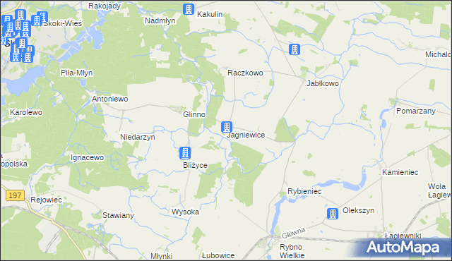 mapa Jagniewice, Jagniewice na mapie Targeo