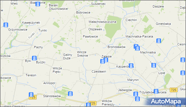 mapa Jakubów gmina Błędów, Jakubów gmina Błędów na mapie Targeo