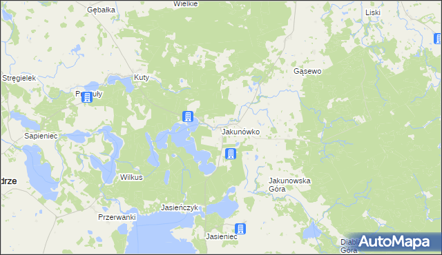 mapa Jakunówko, Jakunówko na mapie Targeo