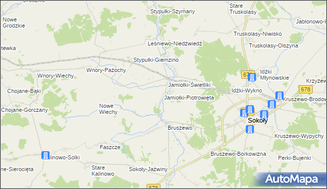 mapa Jamiołki-Piotrowięta, Jamiołki-Piotrowięta na mapie Targeo