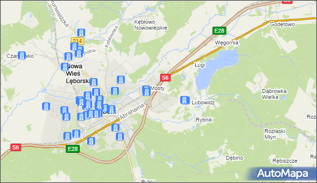 mapa Jamy gmina Nowa Wieś Lęborska, Jamy gmina Nowa Wieś Lęborska na mapie Targeo