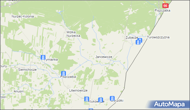 mapa Jancewicze, Jancewicze na mapie Targeo