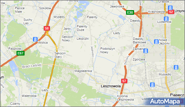 mapa Janczewice, Janczewice na mapie Targeo