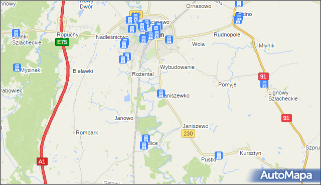 mapa Janiszewko, Janiszewko na mapie Targeo