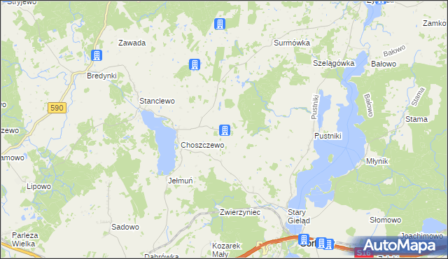 mapa Janiszewo gmina Sorkwity, Janiszewo gmina Sorkwity na mapie Targeo