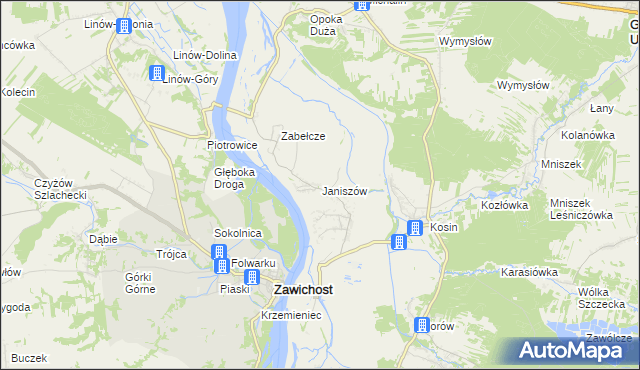 mapa Janiszów gmina Annopol, Janiszów gmina Annopol na mapie Targeo