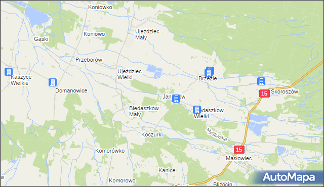 mapa Janiszów gmina Trzebnica, Janiszów gmina Trzebnica na mapie Targeo