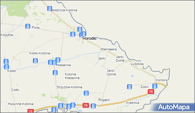 mapa Janki gmina Horodło, Janki gmina Horodło na mapie Targeo