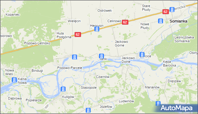 mapa Janki gmina Somianka, Janki gmina Somianka na mapie Targeo