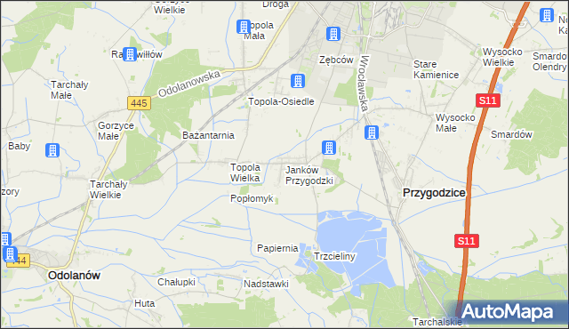 mapa Janków Przygodzki, Janków Przygodzki na mapie Targeo