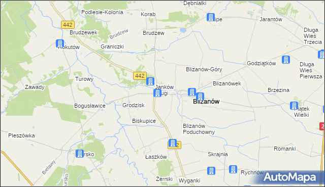 mapa Janków Trzeci gmina Blizanów, Janków Trzeci gmina Blizanów na mapie Targeo