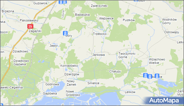 mapa Jankowa gmina Cieszków, Jankowa gmina Cieszków na mapie Targeo