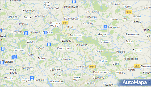 mapa Jankówka gmina Wieliczka, Jankówka gmina Wieliczka na mapie Targeo