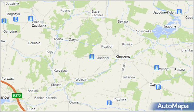 mapa Janopol gmina Kłoczew, Janopol gmina Kłoczew na mapie Targeo