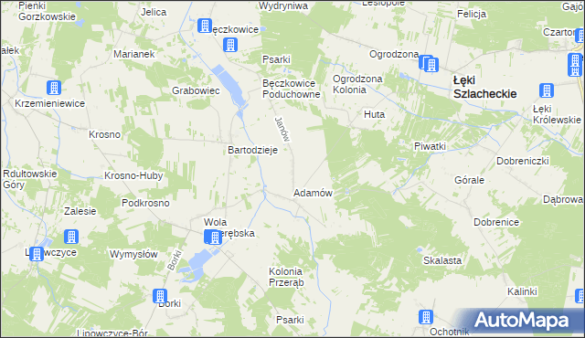 mapa Janów gmina Łęki Szlacheckie, Janów gmina Łęki Szlacheckie na mapie Targeo