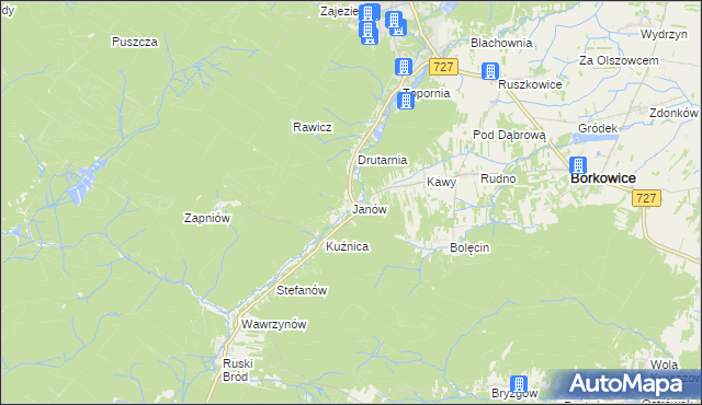 mapa Janów gmina Przysucha, Janów gmina Przysucha na mapie Targeo