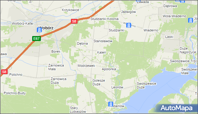 mapa Janów gmina Wolbórz, Janów gmina Wolbórz na mapie Targeo