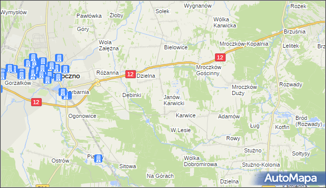 mapa Janów Karwicki, Janów Karwicki na mapie Targeo