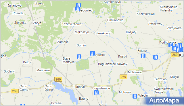 mapa Janowice gmina Babiak, Janowice gmina Babiak na mapie Targeo