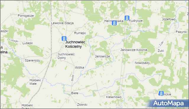 mapa Janowicze, Janowicze na mapie Targeo