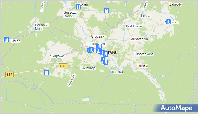 mapa Janowo gmina Narewka, Janowo gmina Narewka na mapie Targeo