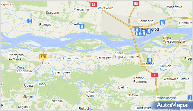 mapa Januszew, Januszew na mapie Targeo