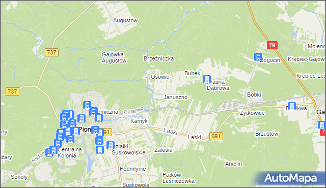 mapa Januszno, Januszno na mapie Targeo