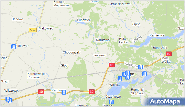 mapa Jarczewo, Jarczewo na mapie Targeo