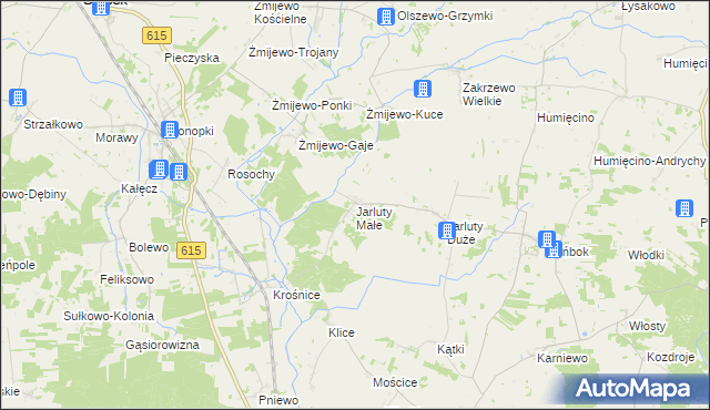 mapa Jarluty Małe, Jarluty Małe na mapie Targeo