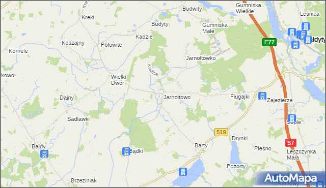 mapa Jarnołtowo, Jarnołtowo na mapie Targeo