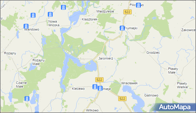 mapa Jaromierz gmina Gardeja, Jaromierz gmina Gardeja na mapie Targeo