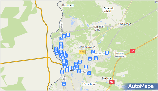 mapa Jaromirowice, Jaromirowice na mapie Targeo